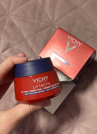 Нічний антивіковий крем для корекції пігментних плям з ретинолом vichy liftactiv b3