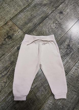 Штаны, джоггеры девочке утепленные, с начесом, primark, р. 80-86, 12-18мес., длинна 43см
