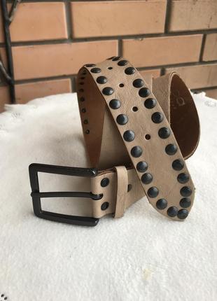 Ремень пасок кожаный accessorize-универсальный,бежевый