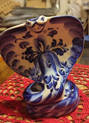 Статуетка змія,гжель,клеймо,рарітет