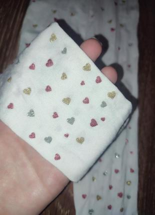 Белые капроновые колготы в сердечки для девочки 122см2 фото