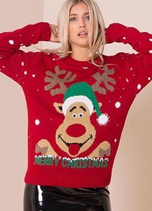 Новорічний светр з оленем❗ 🎅 🎄 🦌  m/l.