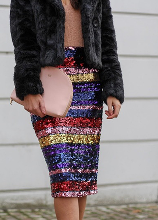 Юбка миди в пайетках