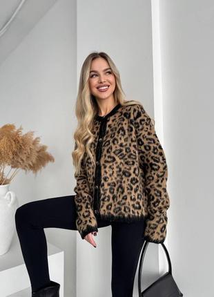 Леопардовый кардиган на пуговицах из мягкой ткани. 🐆7 фото