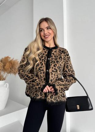 Леопардовый кардиган на пуговицах из мягкой ткани. 🐆3 фото