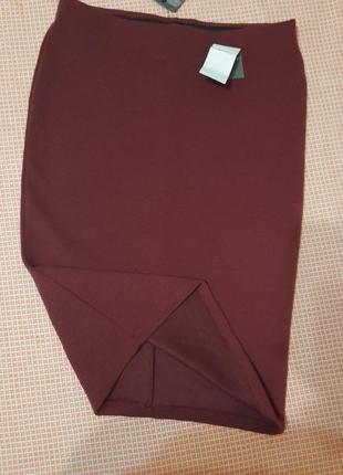 Стильная юбка миди в поперечный рубчик турция6 фото