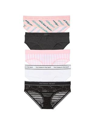 Комплектов из 5 хлопковых трусиков с логотипом victoria’s secret hiphugger