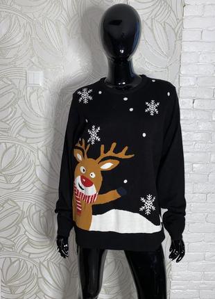 Новогодняя кофта джемпер с оленем livergy, xl-xxl