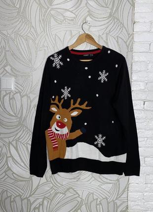 Новогодняя кофта джемпер с оленем livergy, xl-xxl