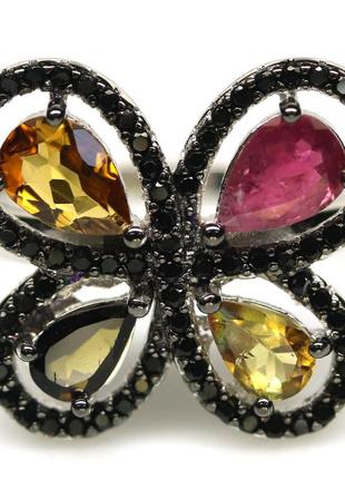 Каблеск серебро 925 натуральный турмалин шпинель