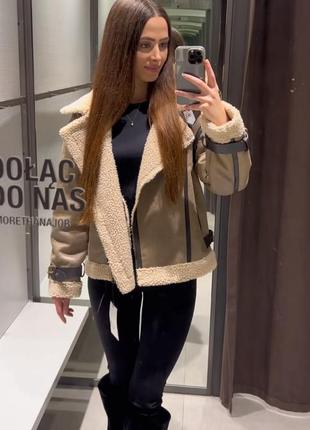 Дубленка zara новая коллекция тренд 2025 оригинал испания2 фото