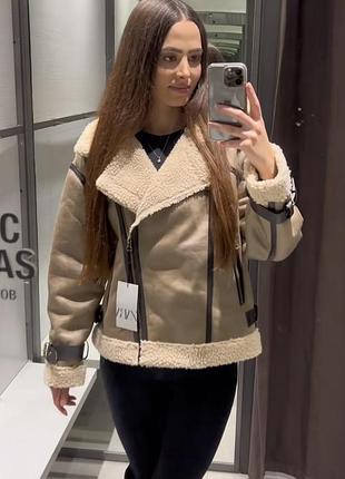 Дубленка zara новая коллекция тренд 2025 оригинал испания5 фото