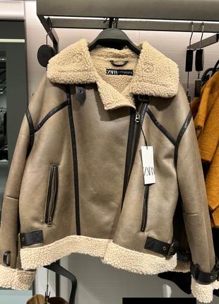 Дубленка zara новая коллекция тренд 2025 оригинал испания1 фото