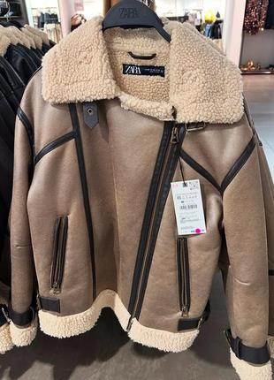 Дубленка zara новая коллекция тренд 2025 оригинал испания7 фото