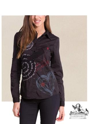 🎄 новорічний розпродаж 🎄 жіноча сорочка з принтами по фігурі від desigual