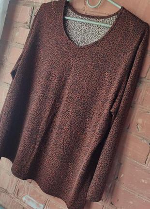 Кофта туніка пуловер светр леопардовий принт 2