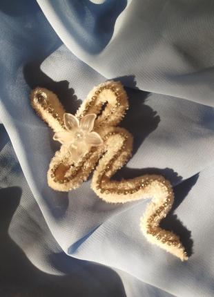 Брошь из бисера 🐍 бархатная змея