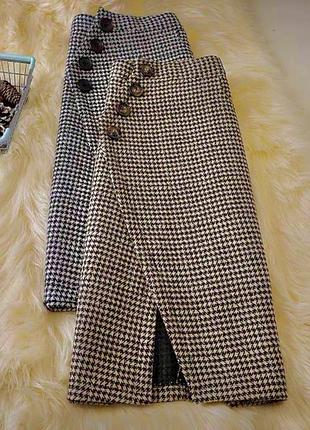 Тепла спідниця  в гусячу лапку