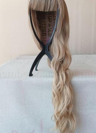 Длинный парик блонд, новая, волнистая, термостойкая, парик, с челкой