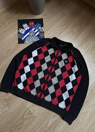 Винтажная вязаная олимпийка fred perry