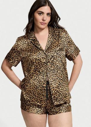 Сатинова піжама victoria’s secret оригінал сатинова піжама лео енімал тигрова шорти сорочка