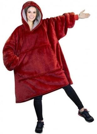 Толстовка плед з капюшоном і рукавами huggle hoodie оверсайз