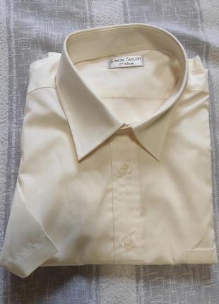 Стильная мужская шведка рубашка simon taylor р. xl-2xl воротник 43