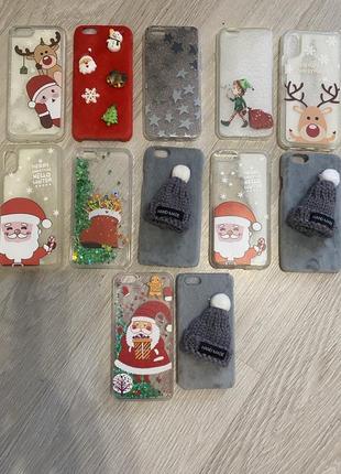 Новорічний чохол айфон iphone 6, 6s, 7, 8, x , 10