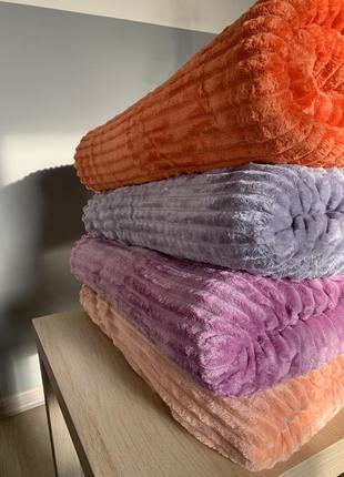 Плед покрывало шарпей в полоску 200х220 см евро размер двухспалка