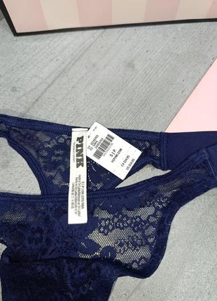 Стрінги з логотипом та камінчиками wink з високим вирізом. pink. victoria's secret. оригінал 🇺🇸6 фото