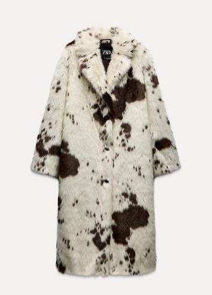 Довге шубка штучне хутро zara new