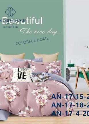 Постельное белье фланель colorful home, размер евро