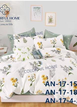 Постельное белье фланель colorful home, размер евро