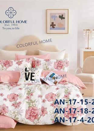 Постельное белье фланель colorful home, размер евро