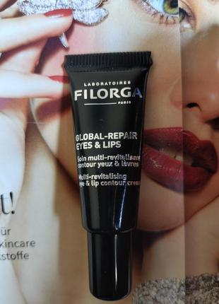 Крем для контуру очей та губ global-repair eyes & lips contour cream filorga 4 мл