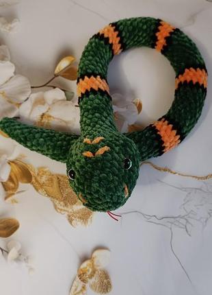 Змея вязаная, игрушка змея