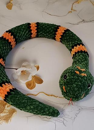 Змея вязаная, игрушка змея