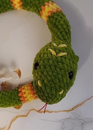 Змея вязаная, игрушка змея