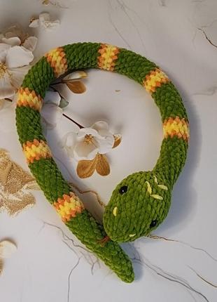 Змея вязаная, игрушка змея