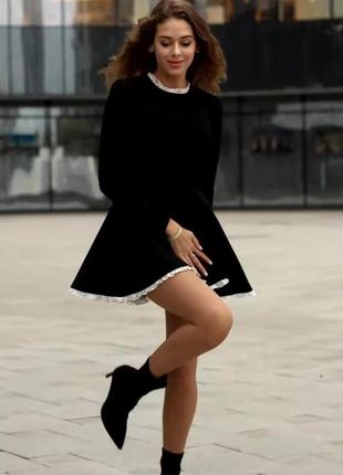 Платье мини из итальянского трикотажа, с пышной юбкой, платье, платье вечерное