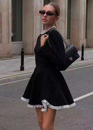 Платье мини из итальянского трикотажа, с пышной юбкой, платье, платье вечерное