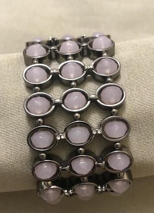 Красивый браслет с граненым кварцем винтаж