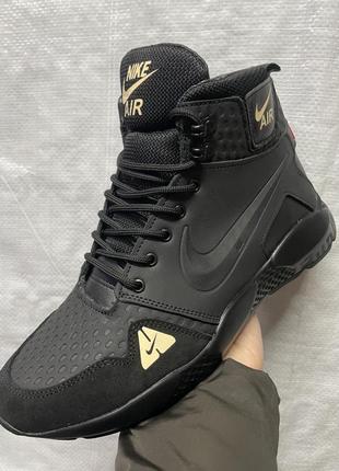 Зимние мужские кожаные ботинки в спортивном стиле buy nike black