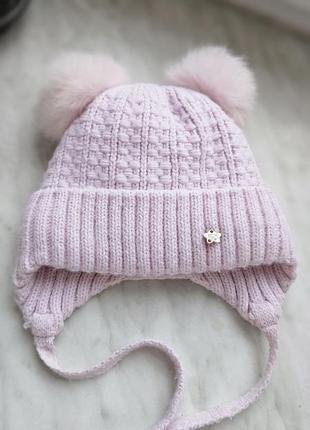 Зимняя шапочка на 3-6 месяцев
