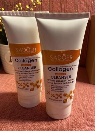 Пенка для умывания с коллагеном от морщин sadoer collagen anti-aging