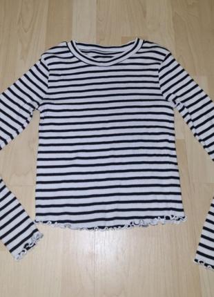 Лонгслив в полоску ткань рубчик