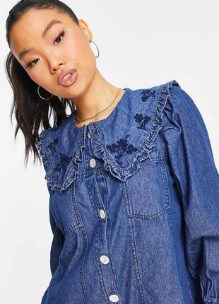 Новое! джинсовое платье с воротником river island 3