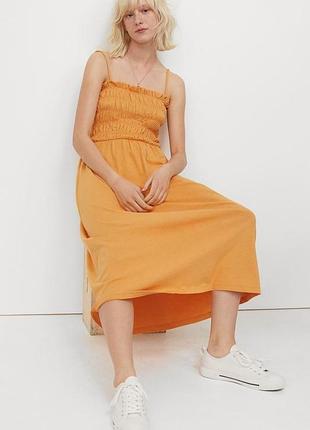 H&m хлопковое платье миди2 фото
