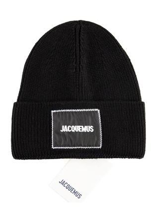 Шапка черная вязаная женская мужская jacquemus шапка жакмюс зимняя  унисекс люкс качество