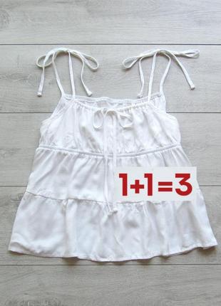 1+1=3 🎁 майка топ з оборками на зав'язці від romwe